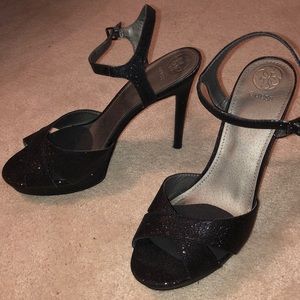 Guess black glitter heels